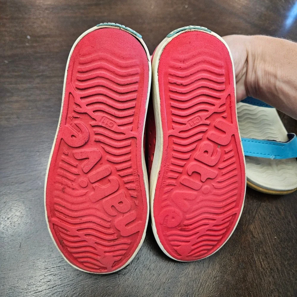 Native Jefferson Charley Shoes Kids C11 Red Blue EVA Water Sandals Lot of 2